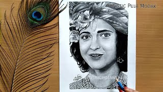 Drawing sumedh mudgalkar as krishna | sumedh mudgalkar drawing | radha krishna serial drawing