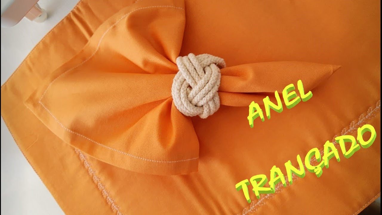 ANEL PORTA-GUARDANAPO ENTRELAÇADO - Nó Cabeça de Turco TRANÇADO - Faça você mesmo