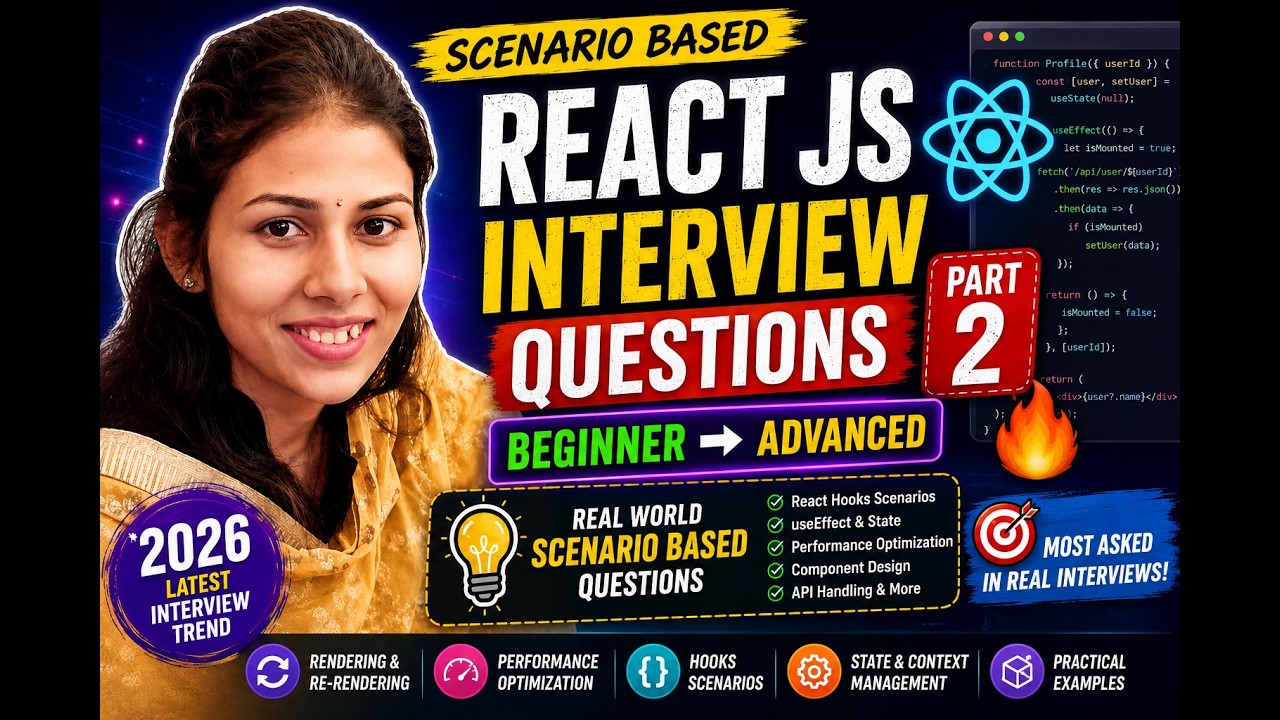 React JS Scenario-Based Interview Questions Part 2 | Beginner to ...