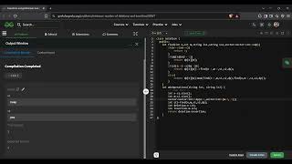 Transform Using Minimum Insertions and Deletions | GFG Solution in C++ | Top Down DP Explained