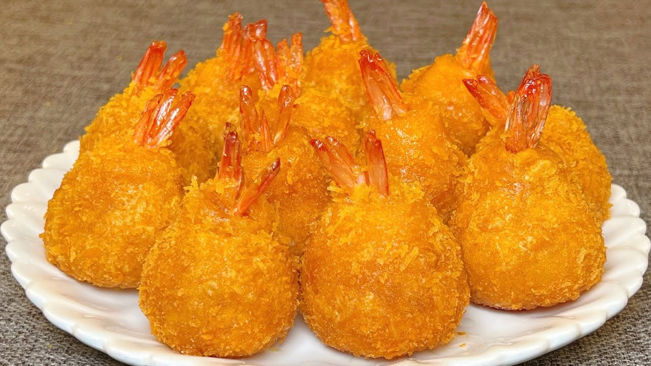 年夜飯的壓軸菜「黃金萬兩」，外酥里糯寓意好，新年討個好彩頭 ，Golden Shrimp Balls  Recipe， 黄金虾球