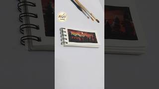 Sunset Forest 🔥Landscape in a Mini Sketchbook #shorts #landscape #sunset #art