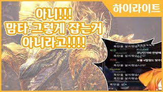 【하이라이트】 몬스터 헌터 월드 뉴비의 신박한 맘타로트 잡는 법과 새로운 무기에 눈뜬 카엔!!