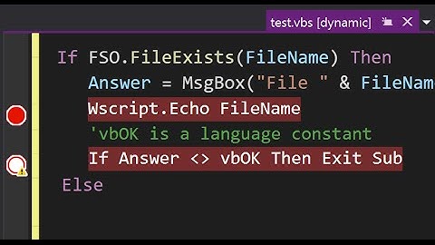 How to Debug VBScript (Visual Studio)