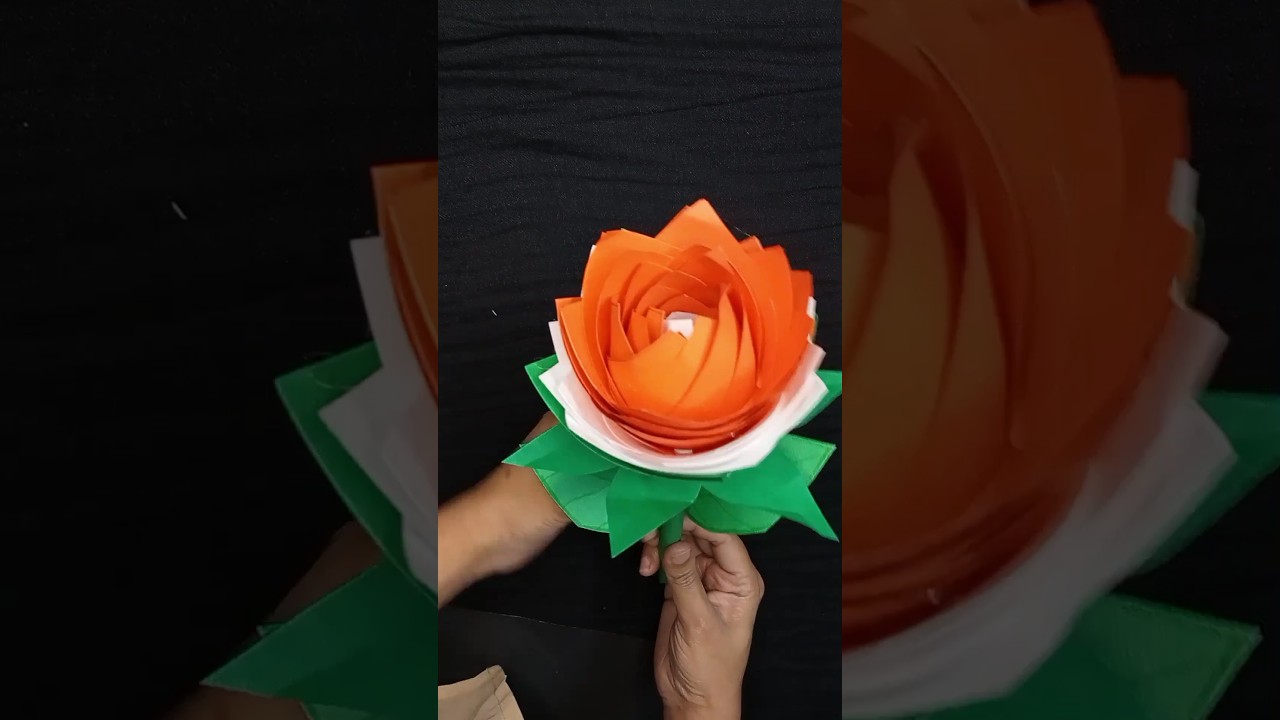 Easy Craft Tiranga or Tricolour Flower 🌹