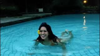 Kak Indah Renang di senja hari...syahdu katanya..
