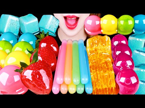 【ASMR】フルーツ飴、ハニカム飴、虹ゼリー飴、イチゴ飴、ぶどう飴、冷凍ワックススティックを食べるを食べる【咀嚼音】​