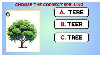 Identify the image and choose the correct spelling | Quiz time | word quiz for kids