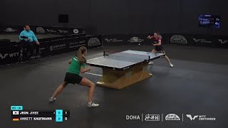 Look to Look !Jeon Jihee&Annett Kaufmann WS Quarterfinal World Table Tennis WTT Contender Doha 2024