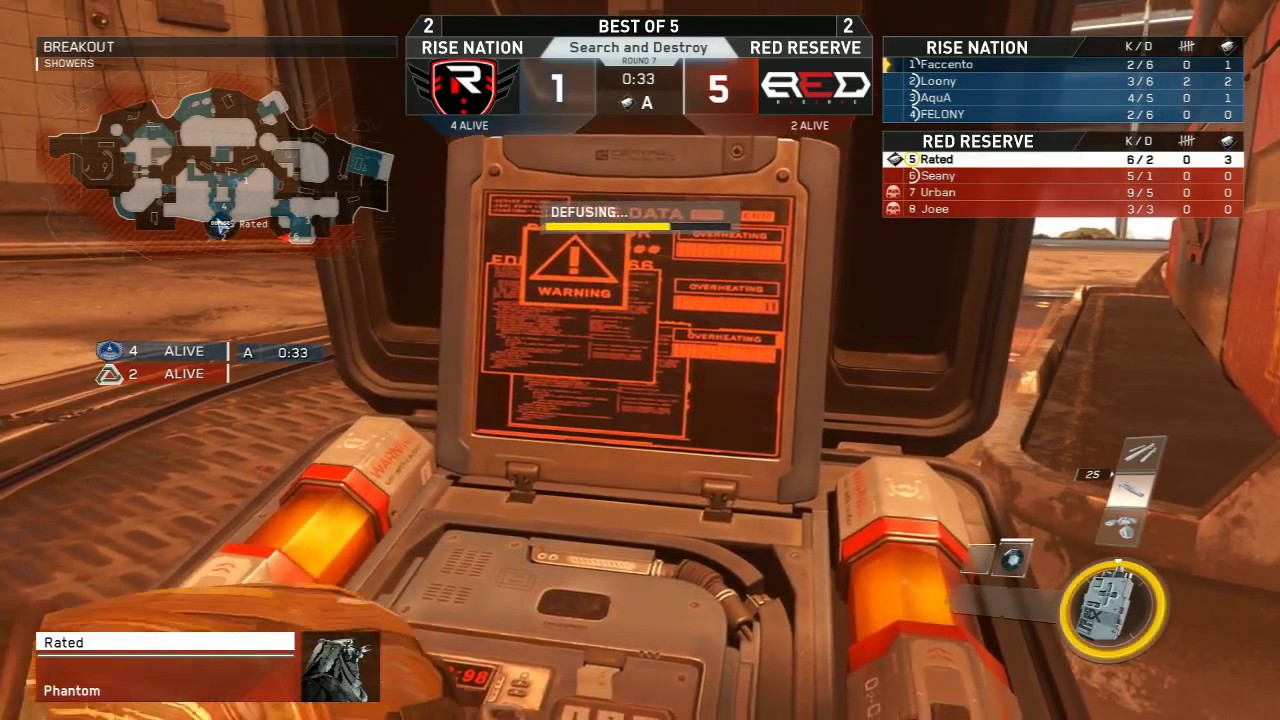 Rated 1v4 Ninja Defuse vs Rise Nation
