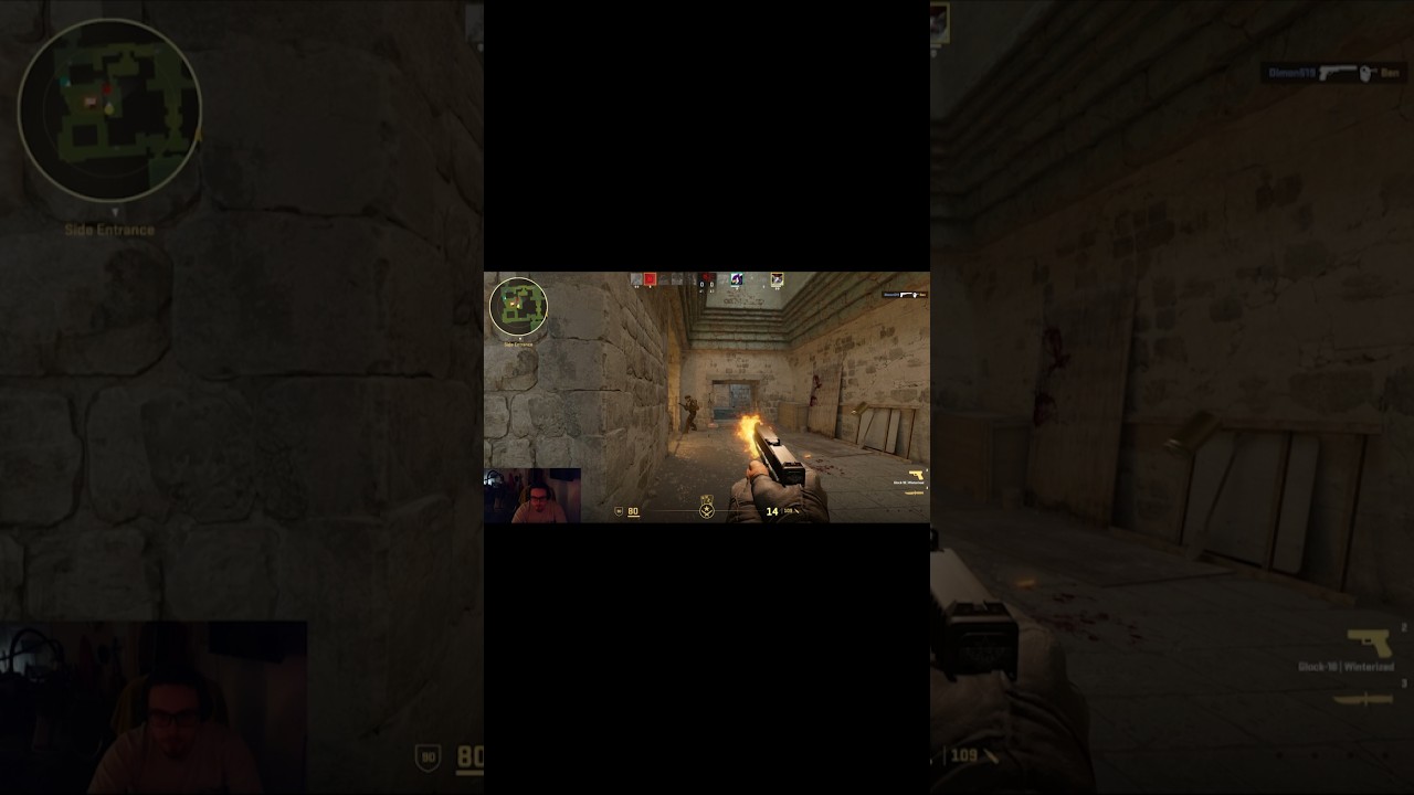 CS2 3 Glock выстрелы в голову Древнему!