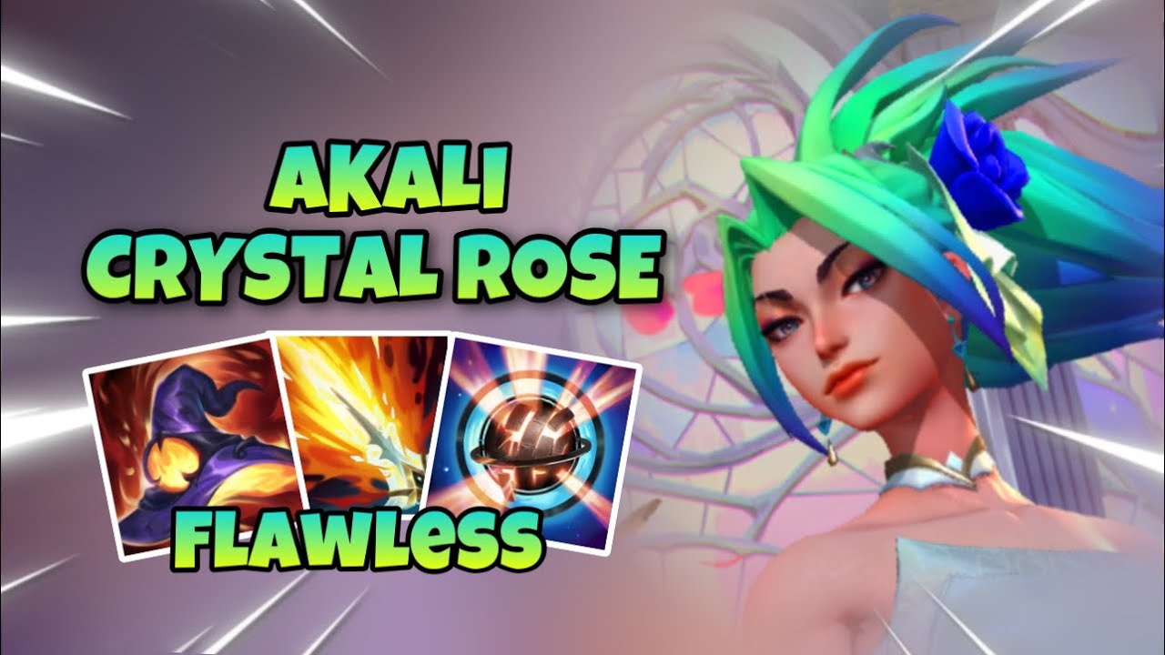 CRYSTAL ROSE AKALI WILD RIFT GAMEPLAY GOD MODE NO FLAWLESS VICTORY