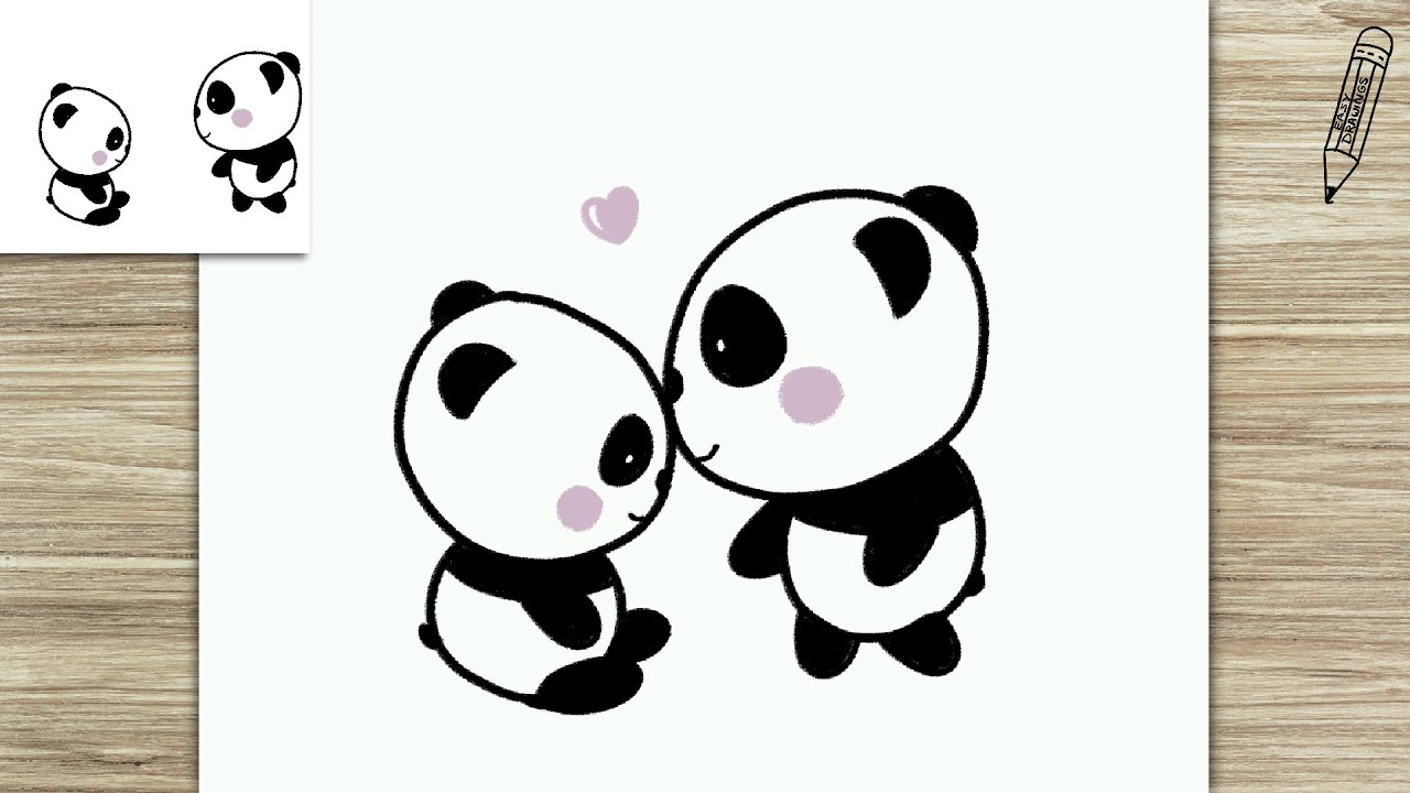 How to Draw Panda giving Love, Valentine's day Special, Easy ...