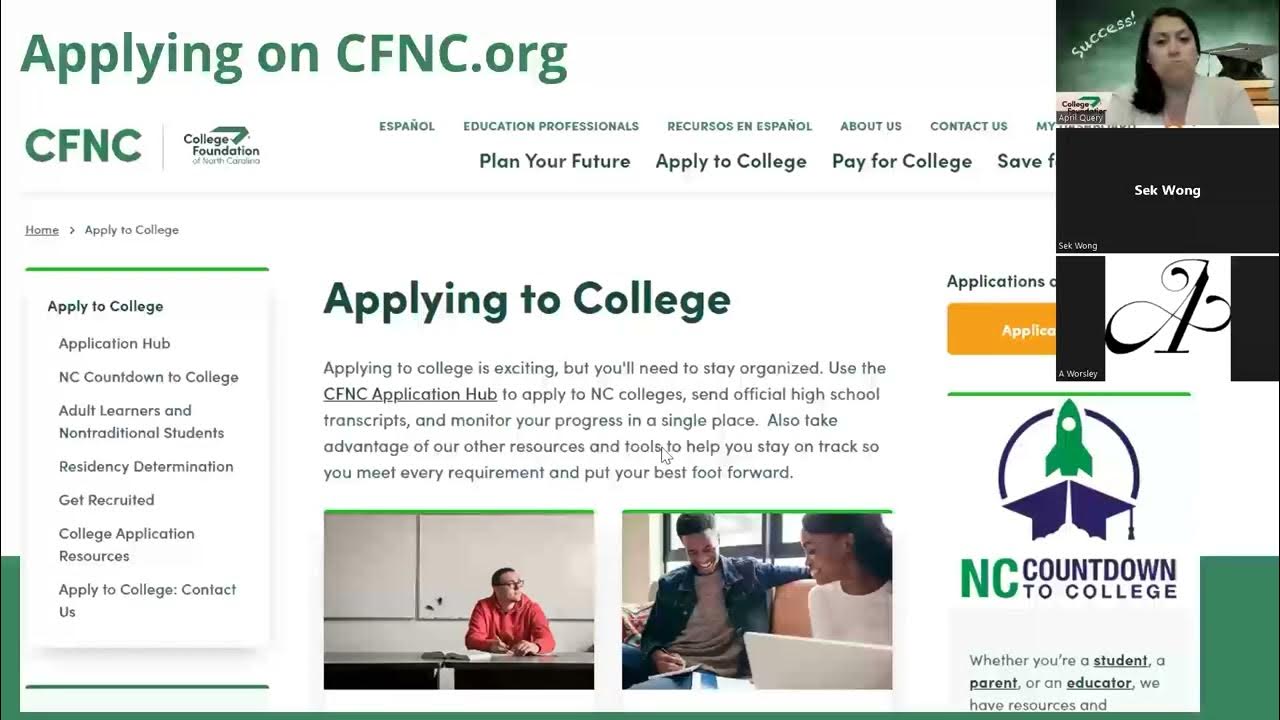 CFNC College Application Week Tips YouTube
