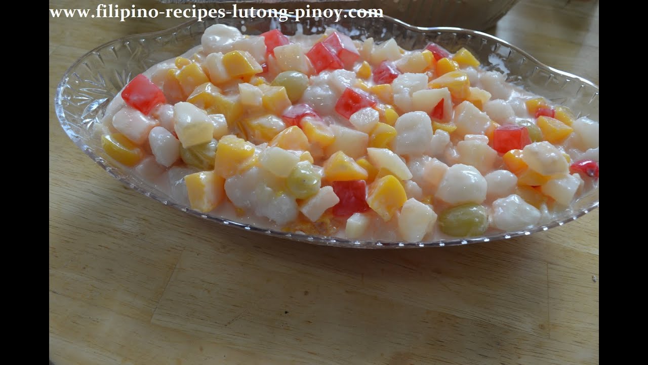 Fruit Salad Filipino Style Pinoy Favorite with Nestle Cream - YouTube