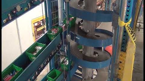 Multiple infeed Spiral Conveyors for multiple level warehouses