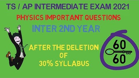 TS/AP chapterwise Important question of Physics | Inter 2nd Year after the deduction of 30% syllabus