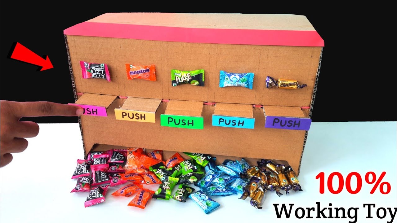 How to Make Chocolate Vending machine From Cardboard