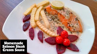 Cream sauce || steak salmon rumahan ...