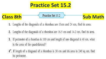 Practice Set 15.2 |  class 8 math Practice Set 15.2 |  Chapter 15 Area | std 8 math