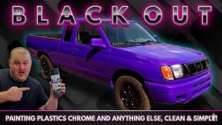 HOW TO PAINT PLASTICS AND CHROME AT HOME WITH RUSTOLEUM ULTRA MATTE SPRAY PAINT FOR A BLACKOUT LOOK