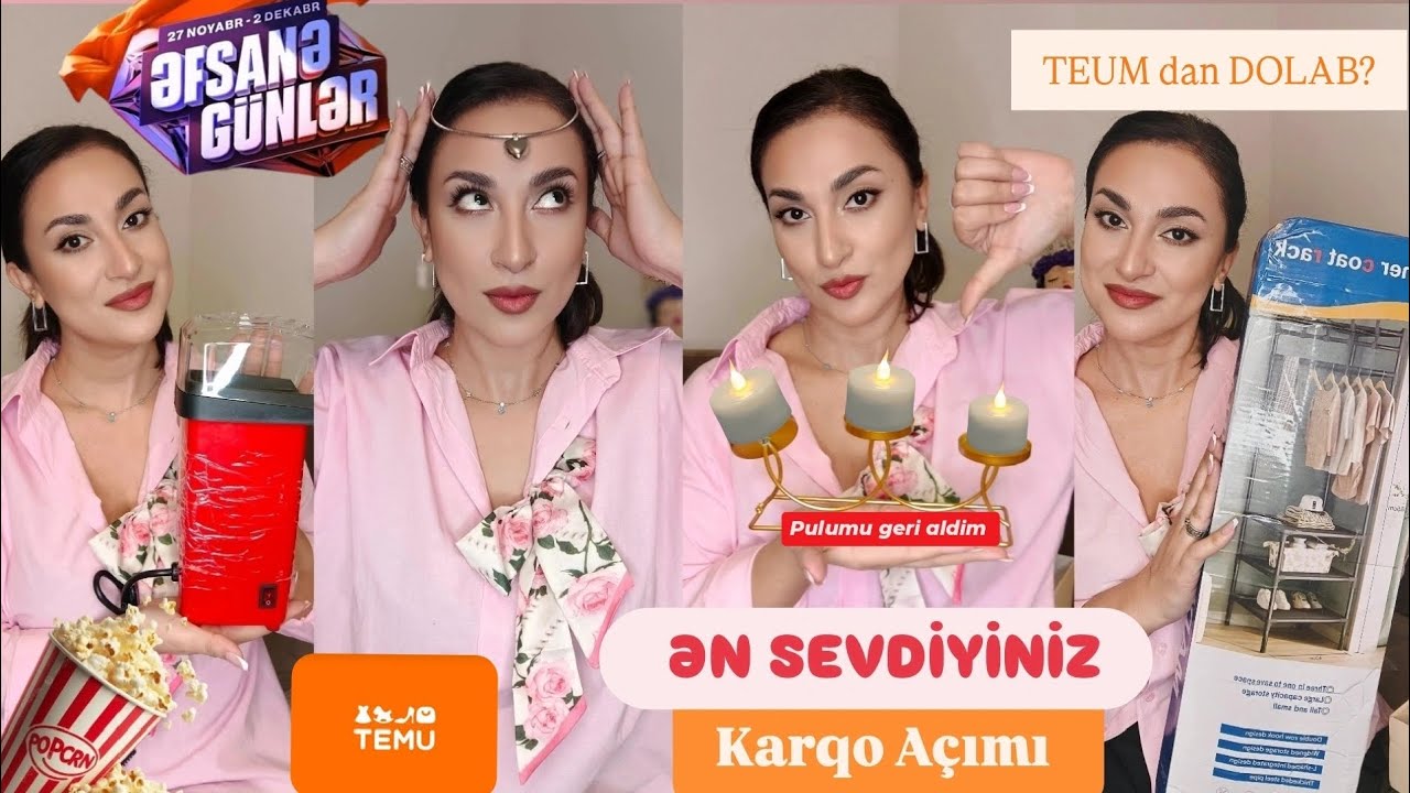 Temudan Dolab aldım| Zədələnmiş məhsulun pulunu geri qaytardım |Keyfiyyətli Popcorn aparatı #temu 