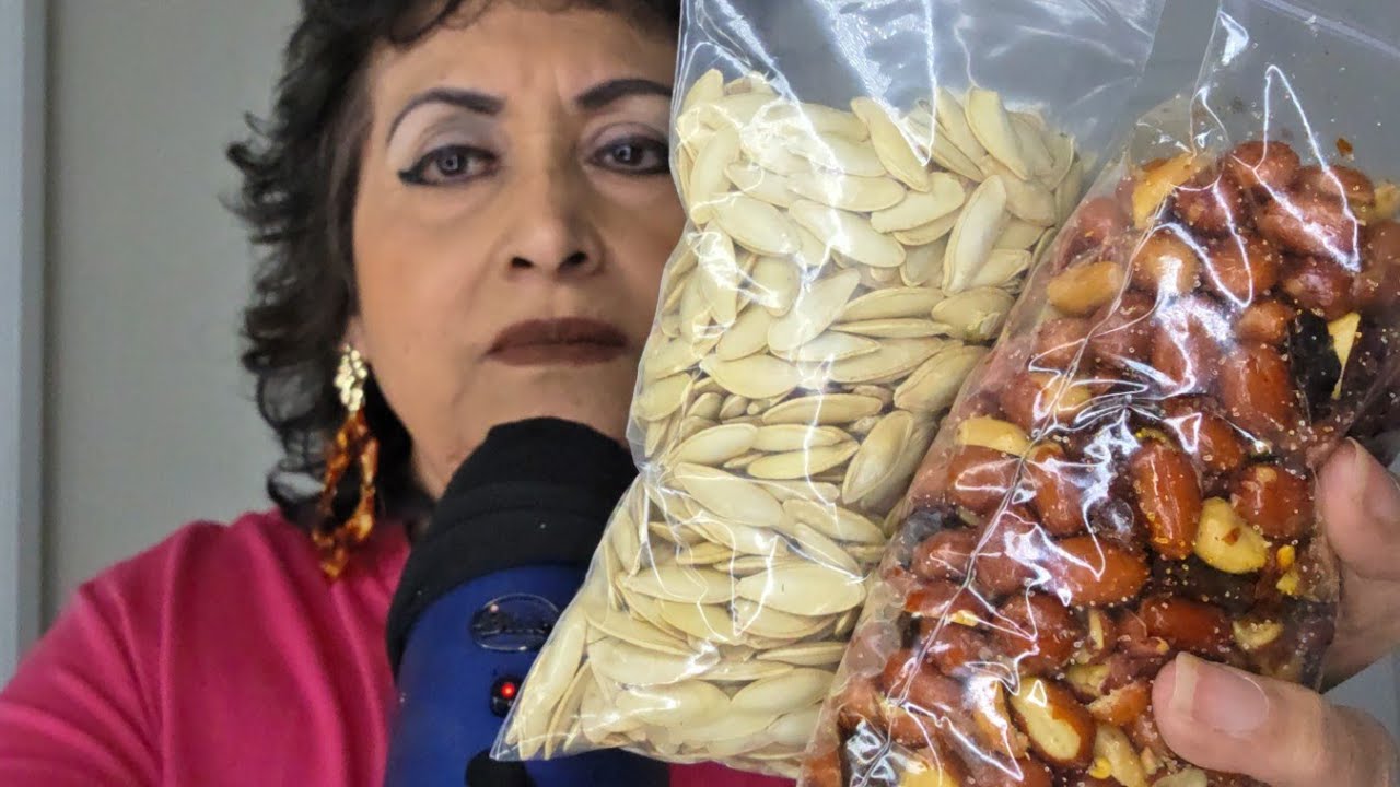 ASMR  cacahuates con chile y pepitas!