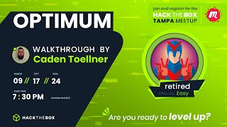 OPTIMUM WALKTHROUGH with Caden Toellner - Hack The Box Meetup Tampa