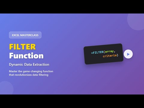 Excel FILTER Function Tutorial: Extract Data Dynamically!
