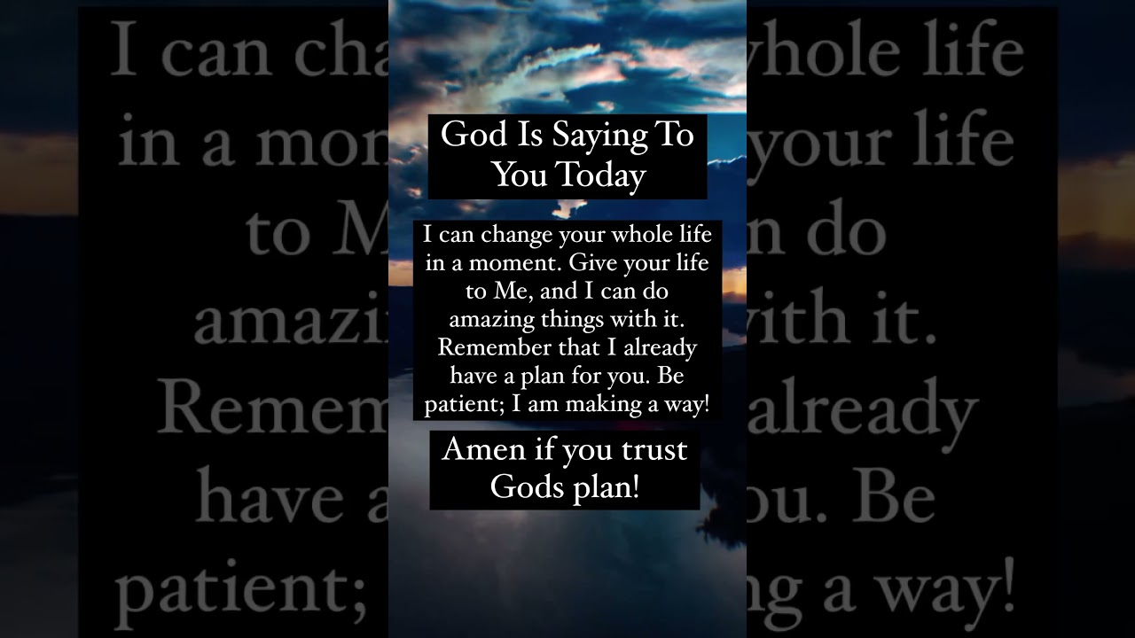 Amen if you trust Gods plan 🙌