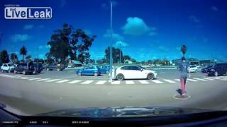 Dash Cam captures parking lot vandalism by exgirlfriends boyfriend