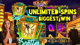 New Year's Bash unlimited free spins biggest win ever screenshot 5