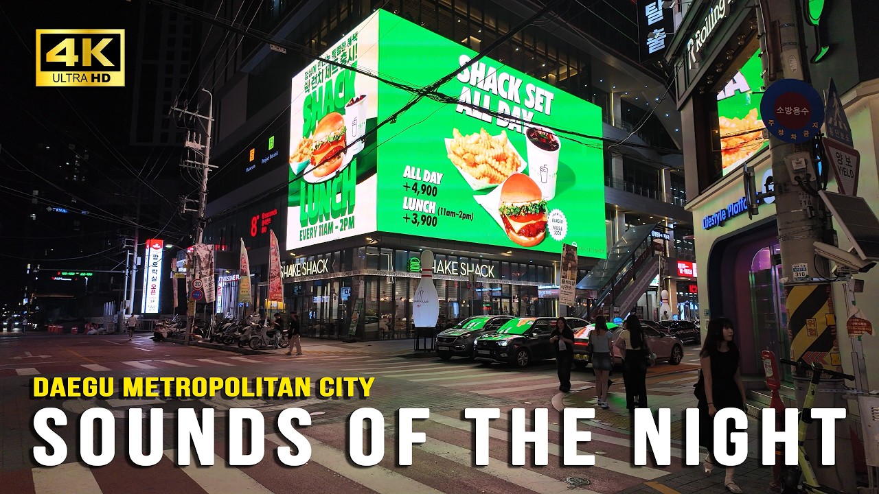 Daegu Night Walk 4K | Dongseong-ro Summer Night (Korean City Nightlife)