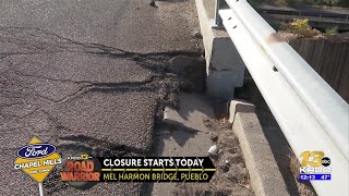 Repair work will close Pueblo’s Mel Harmon Bridge for five months, starting today