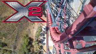 Famous X2 At Six Flags Magic Mountain HD POV June 2025 Wealth
