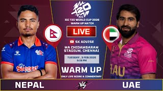 Nepal Vs Uae Warm up Match  Live Score And Commentary |  Icc t20 World Cup 2026 Warm up Match screenshot 4