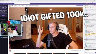 Gifting TFUE 100k V Bucks in Fortnite.. (Fortnite Battle Royale)