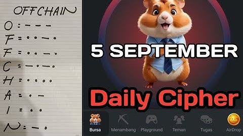 5 September Daily Cipher— Code for 1 m Coins Today | Hamster Kombat Daily Cipher 6 Sept Daily Cipher