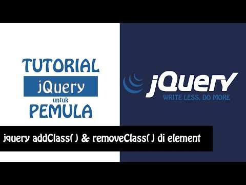 Video: Apakah sintaks untuk menambah kelas dalam jQuery?