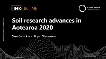 LINKOnline Webinar - Soil research advances in Aotearoa 2020