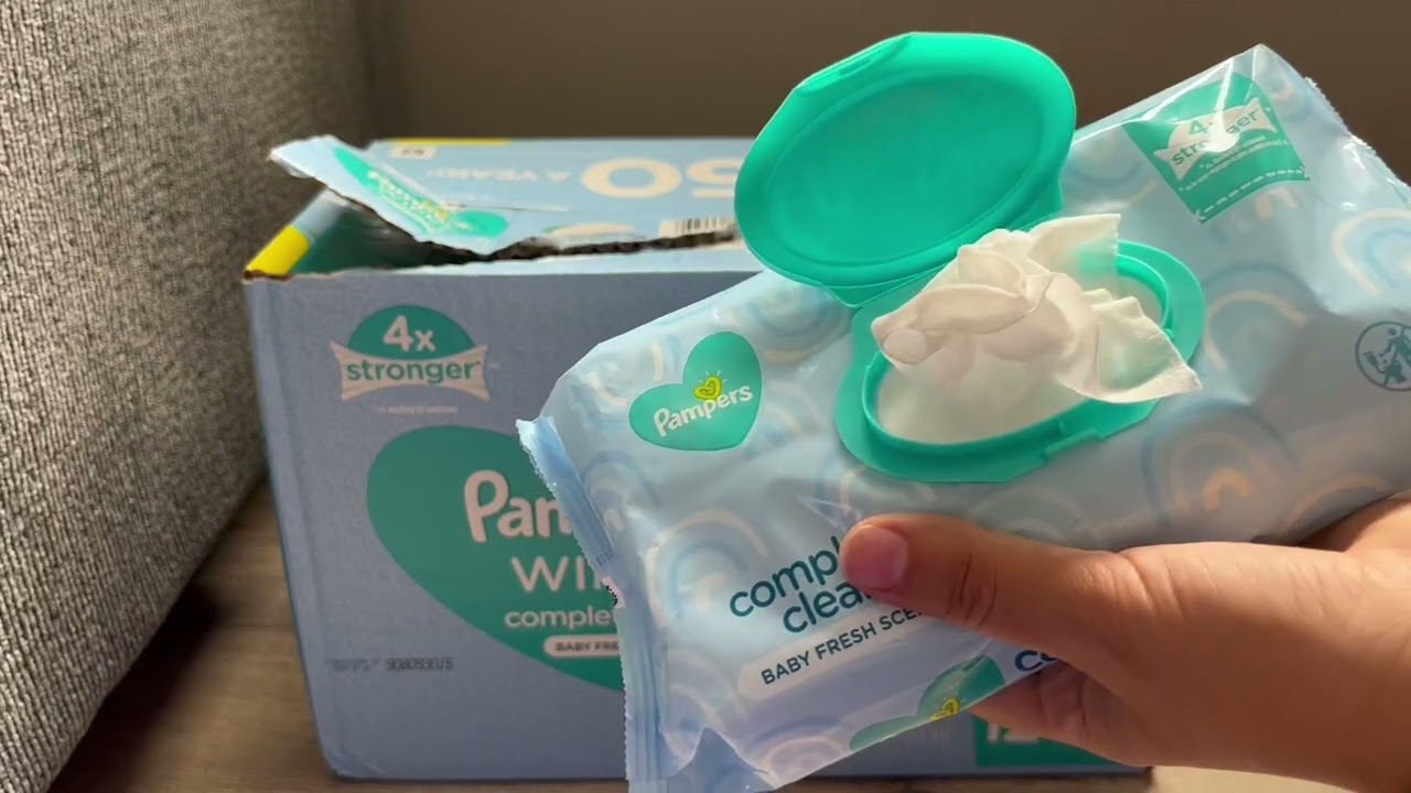 Baby Wipes, Pampers Sensitive Water Based Baby Diaper Wipes, Hypoallergenic and Unscented.