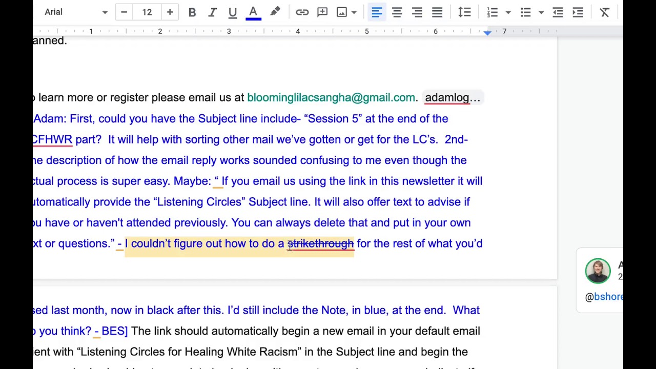 How to Strikethrough text on Google Docs using Desktop Browser