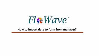 How To Import Data Via Manager? Flowave Par3Software