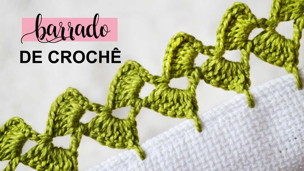 BARRADO DE CROCHÊ CARREIRA ÚNICA RÁPIDO E FÁCIL #266 | BICO DE CROCHÊ