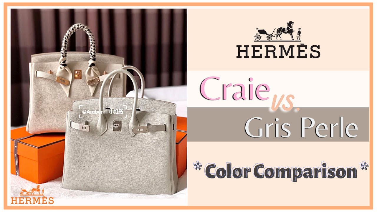 Hermès CRAIE (10) vs. GRIS PERLE (80) Color Comparison - Indoor