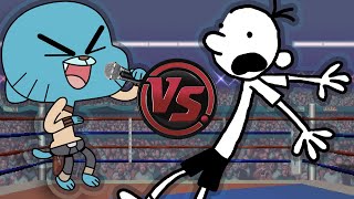 Gumball Vs Greg Heffley The Amazing World Of Gumball Vs Diary Of A Wimpy Kid Cartoon Rap Attack