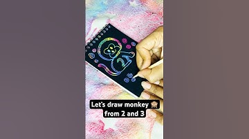 Let’s draw cute monkey 🙉 from number 2 & 3 #shorts #trending #viralvideo #viralshorts #drawing
