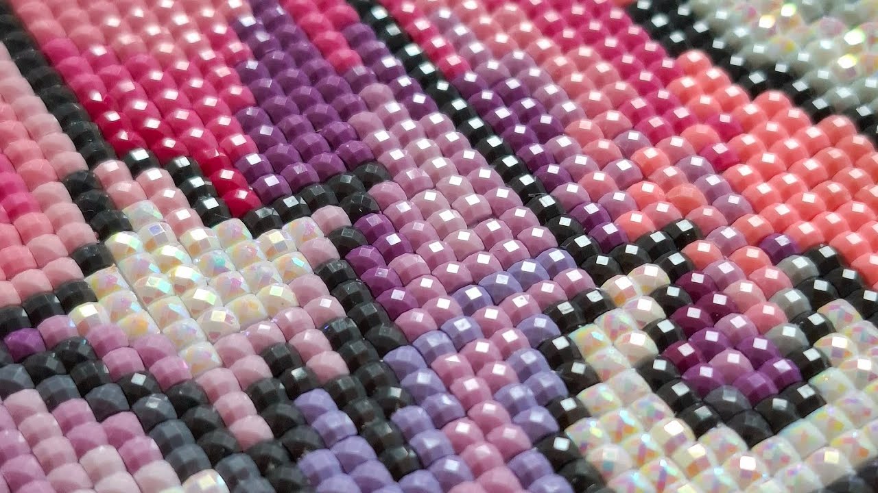 Super Satisfying PINK ASMR Diamond Painting Art - No Talking - Real Speed - Diamond Art Club 