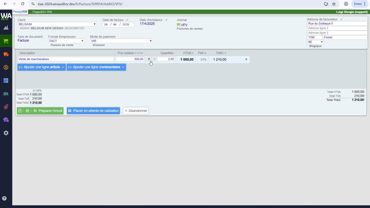 PeppolGO - Facturation (mode normal)