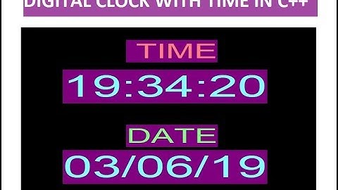 Digital clock with date in C++ using graphics